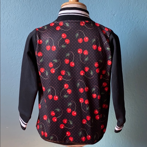 Kids bomber jacket Cherries black size 2 year. - Picture 4 of 4
